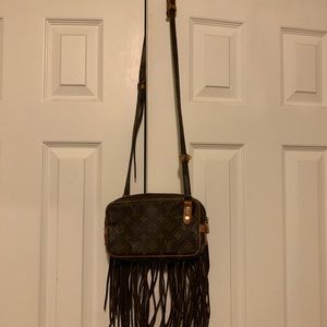 Fringed Louis Vuitton purse